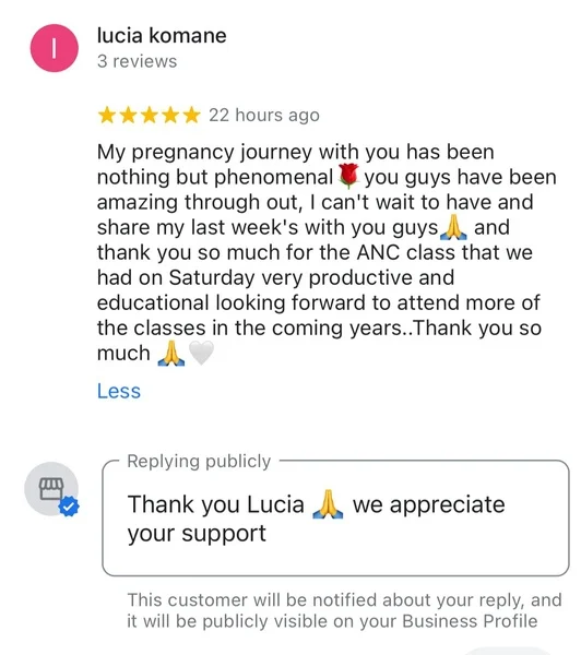 Testimonial from Lucia Komane