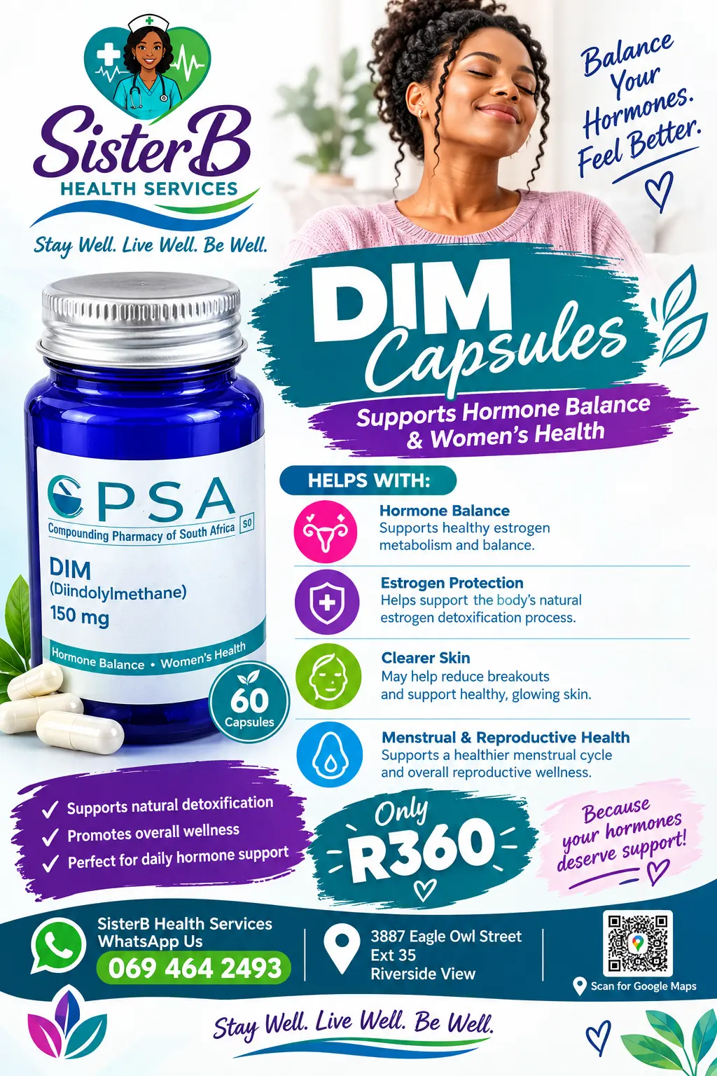SisterB Health Services DIM Capsules poster